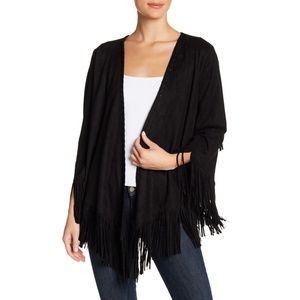 Show Me Your MuMu Black Fringe Faux Suede Jacket